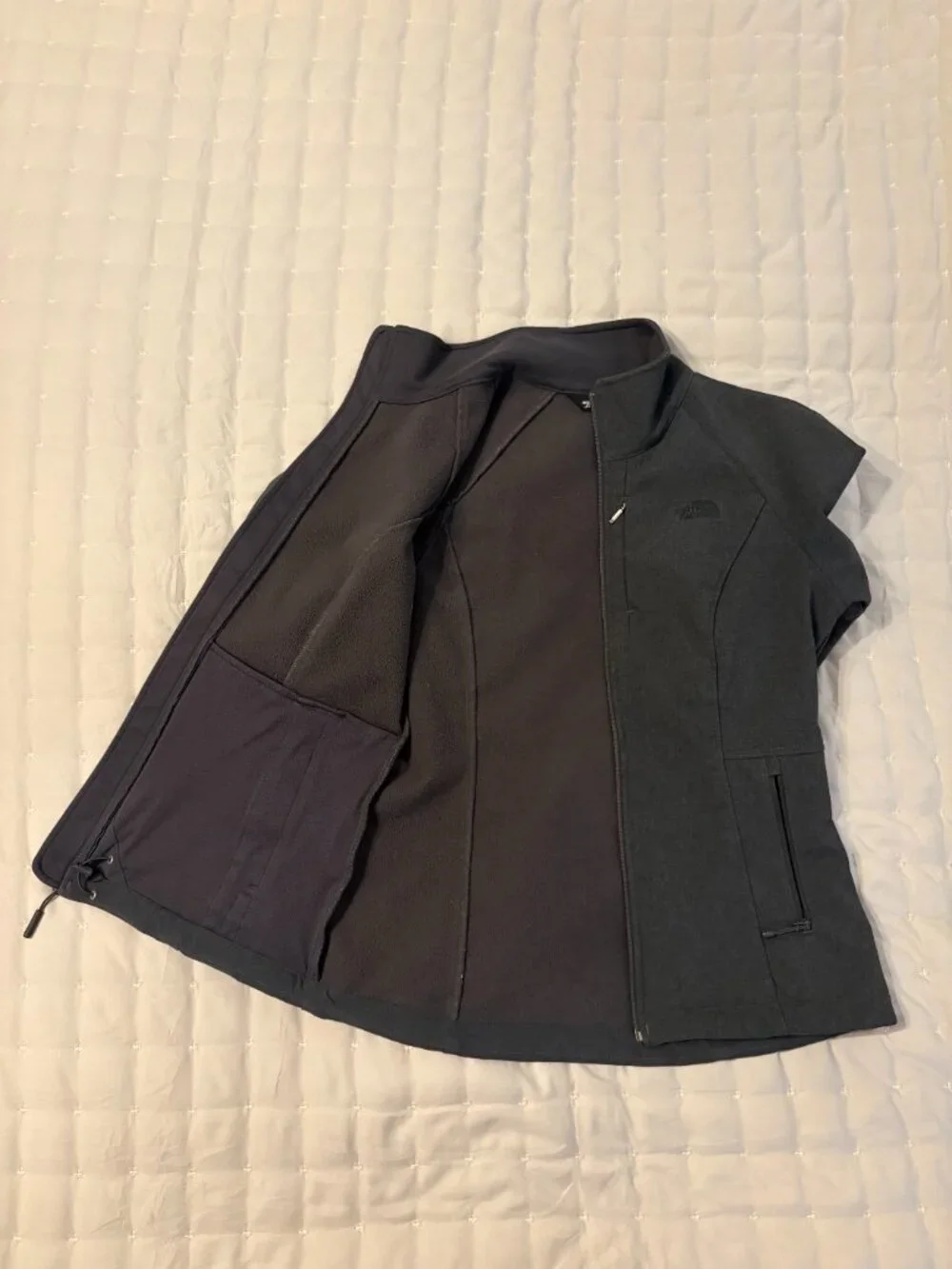 The North Face WindWall Soft Shell Fleece Lined Full Zip Jacket Gray Small